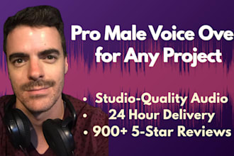 record a pro male voice over for your video, ad, or project
