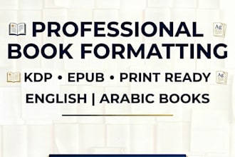 do print book formatting and layout design, english arabic bilingual