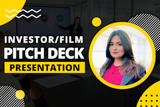 design investor, film pitch deck with powerpoint animation video presentation