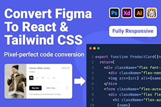 convert figma to react, tailwind CSS