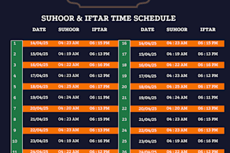 design ramadan calendar and islamic posts within 4hours