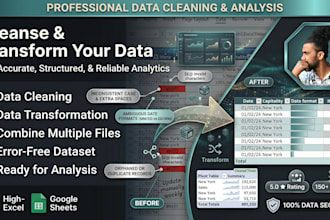 clean, analyze and transform your data using excel or google sheets