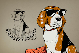 make animal logo with hand drawn illustration design