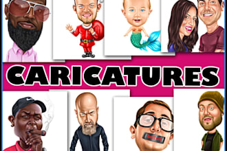 draw digital caricature portraits from photos