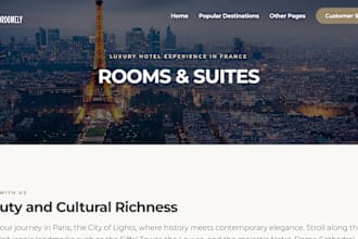 design tour travel, vacation rental, hotel booking website