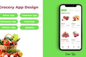 design a high quality food and grocery delivery app UI UX