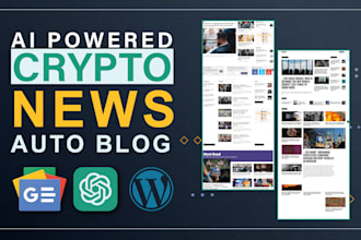 create ai powered automated crypto news website