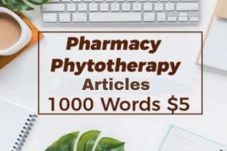 write pharmacy or phytotherapy articles and blog posts