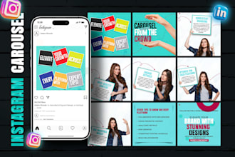 design attractive social media creative carousel posts for your instagram