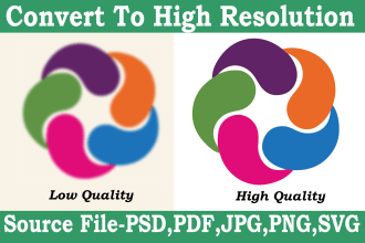 convert your low resolution logo and image into high resolution