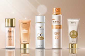 design hair care, skin care and cosmetic products labels