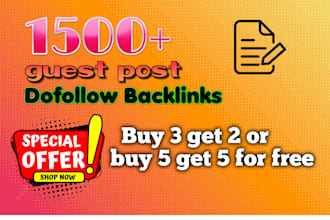 1500 guest post contextual dofollow backlinks da35 to 95
