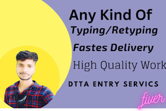 do data entry tayping work and admim work