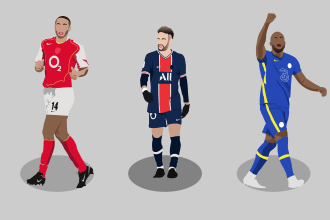draw a faceless minimalist sports cartoon illustration