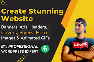 design website banner, ads, header, cover, flyer, hero images or animated gif