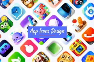 design custom app icon for mobile app or website