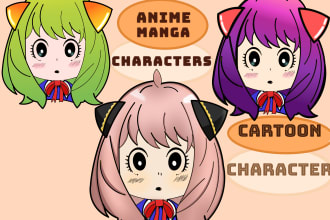 draw a kawaii manga, anime character