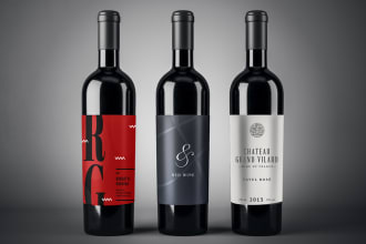 do premium beer, wine, whiskey, vodka, gin, tequila label and packing design