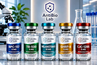 design peptide label, vial label, and product label design