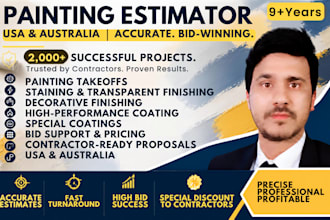 do paint takeoff, wall covering takeoff with cost estimation