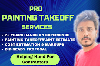 do paint takeoff, wall covering takeoff with cost estimation