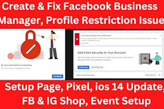 create and fix facebook business manager, ads account