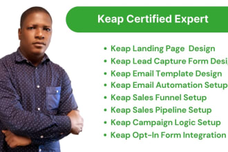 design keap landing page, email campaigns and automations