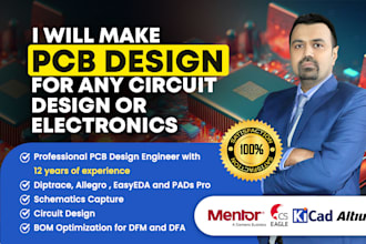 make pcb design for any circuit design or electronics