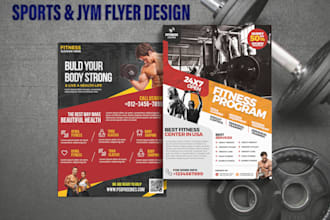 design modern gym sport like football boxing and fitness flyer