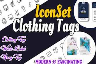 design clothing tag hang tag clothing label icon set