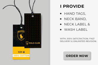 design hang tag, clothing tag, neck label and price tag