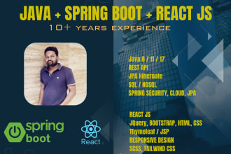 create java application, restful apis and microservices using spring boot react