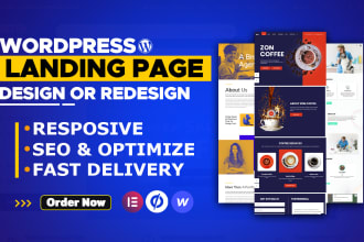 design unique wordpress landing page from xd design