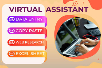 do virtual assistant, data entry, copy paste and web research