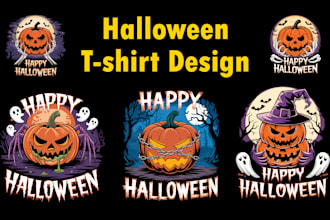 create halloween t shirt design within 12 hours