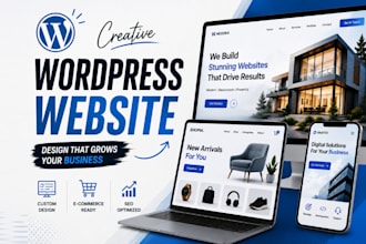 build creative wordpress business website woocommerce store