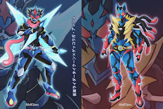 design epic armored hero or tokusatsu character for you