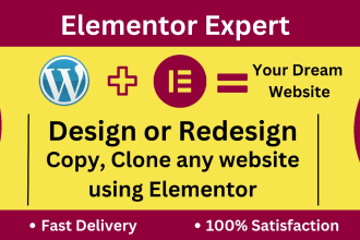 elementor expert to design, redesign, copy clone wordpress website, store, popup