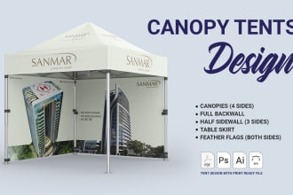 design a custom tent and banners for your brand or event
