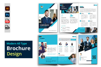 design modern bifold trifold brochure, catalog, booklet, flyer