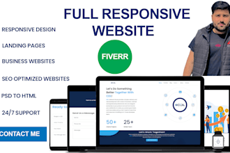 create a responsive front end web design using HTML, CSS, jq