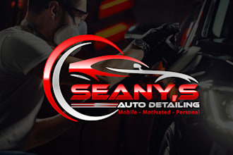 design car racing, automotive and auto detailing logo design