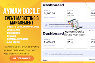 do successful event promotion, eventbrite, webinar, concert to increase attendee
