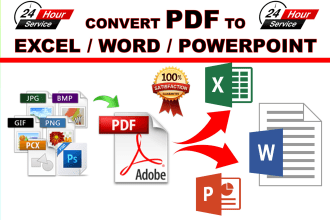 convert pdf to excel, word, powerpoint