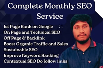 do monthly and permanently complete SEO service package for your project