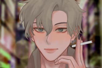 make an illustration anime or webtoon for you