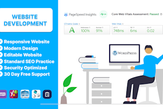 design a wordpress website with a best UI and UX, optimized for SEO, web vitals