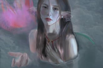 do stylized semi realistic drawings to your request