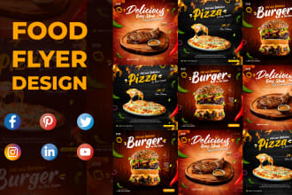 design food flyer, poster, restaurant menu, social media ads