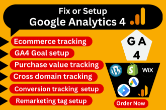 fix, setup google analytics 4, ga4 enhanced ecommerce tracking, ads conversion